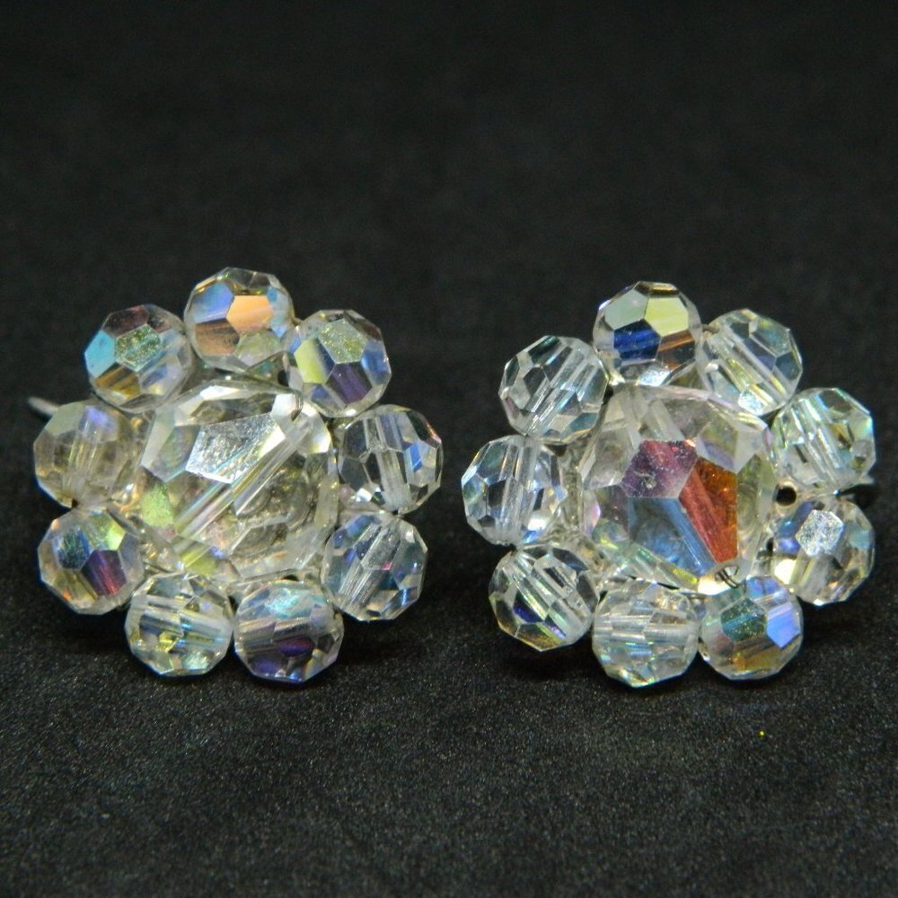 Coro Clear Aurora Borealis Crystal Bead Beaded